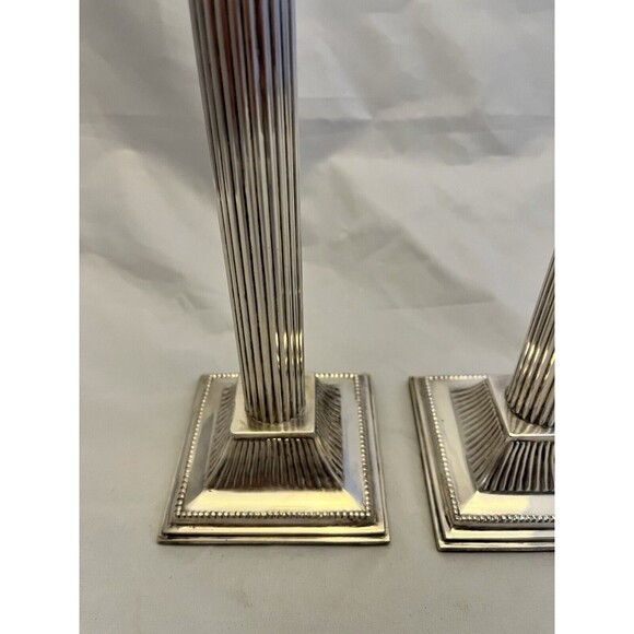 F.B. Rogers Silver Company Silver Plate Candlestick Pair Corinthian Columns VTG - Picture 4 of 11